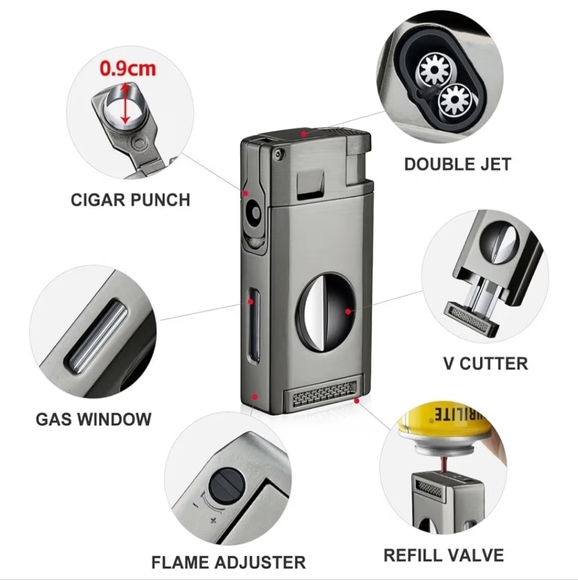 Cigar Cutter Kit for Men Grey - Picture 2 of 6